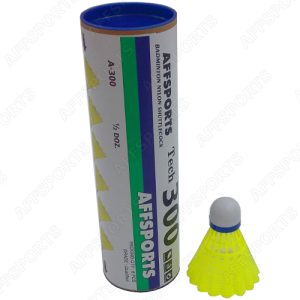 Volante Badminton AFF Nylon Amarelo Ponta Cortiça