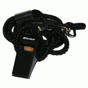 Apito Plastico MIKASA Preto c/Cordão Pescoço