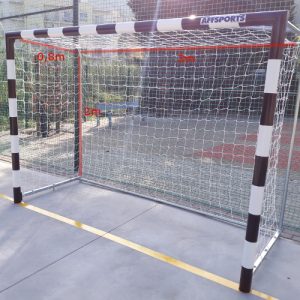 Redes Andebol 4mm PPHT 10X10cm Ent. 3,00x2,00x0,80/1,00m S/Nós EN 749 Brancas